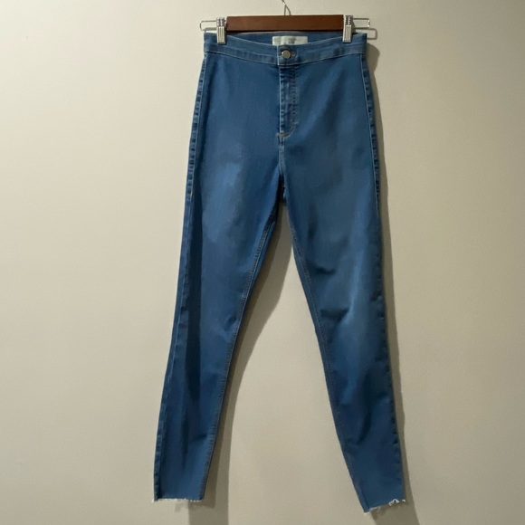 Topshop Pants - Topshop Joni Frayed Hem Denim Jeans size 28